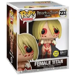 figurine funko! pop - l'attaque des titans (snk) n°233 - femme titan glow in the dark - 15 cm (60645)