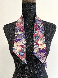 foulard coach violet motif c poppy en soie