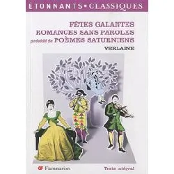 livre poèmes saturniens, fêtes galantes, romances sans paroles