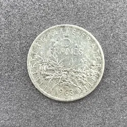 pièce 5 francs semeuse 1963 argent 835 millième 11,97g