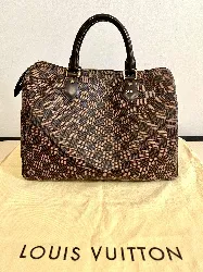 sac louis vuitton speedy 30 en toile damier ebène initiales mk