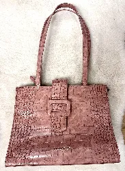 sac mario valentino platz tote couleur rose imitation crocodile