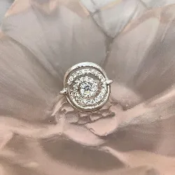 bague argent tourbillon avec oxydes argent 925 millième (22 ct) 3,03gr