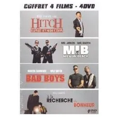 dvd coffret 4 hitch - men in black - bad boys - a la recherche du bonheur