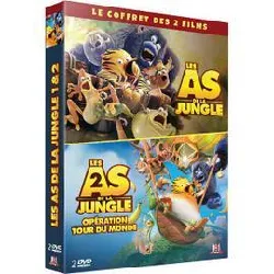 dvd coffret les as de la jungle / les as de la jungle 2 : opération tour du monde dvd