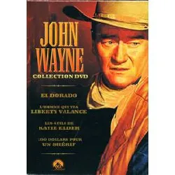 dvd collection john wayne - 100 dollars pour un shérif + les 4 fils de katie elder + el dorado + l'homme qui tua liberty valance -