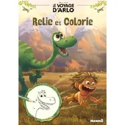 livre disney le voyage d'arlo relie et colorie