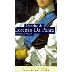 livre mémoires de lorenzo da ponte, librettiste de mozart