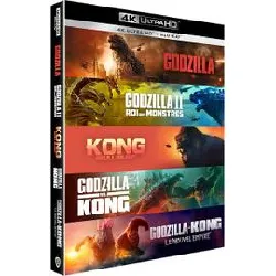 monsterverse - godzilla/kong - 5 films : godzilla + godzilla : roi des monstres + kong : skull island + godzilla vs kong + godzill