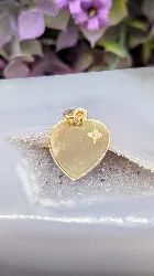 pendentif coeur serti d'un petit diamant or 750 millième (18 ct) 2,71g