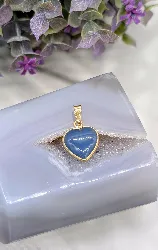 pendentif or coeur pierre bleue  or 750 millième (18 ct) 1,75g