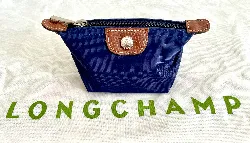 porte monnaie longchamp en toile bleu