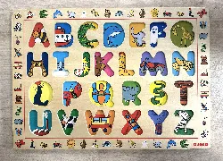 puzzles éducatif bois puzzle abc international - djeco