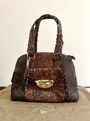 sac lancel adjani marron effet croco